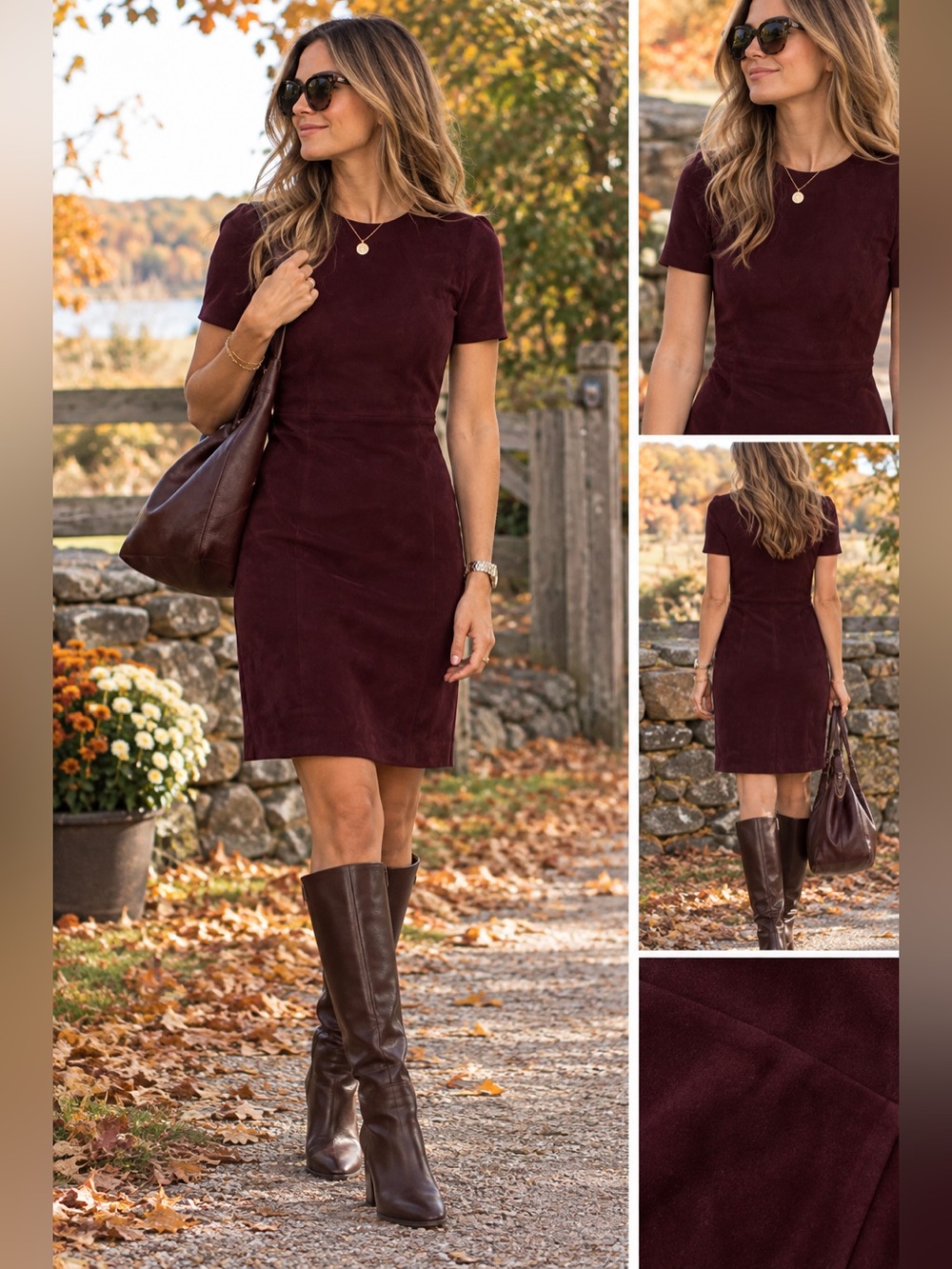 Prada Vintage Suede stretch lambskin leather dress